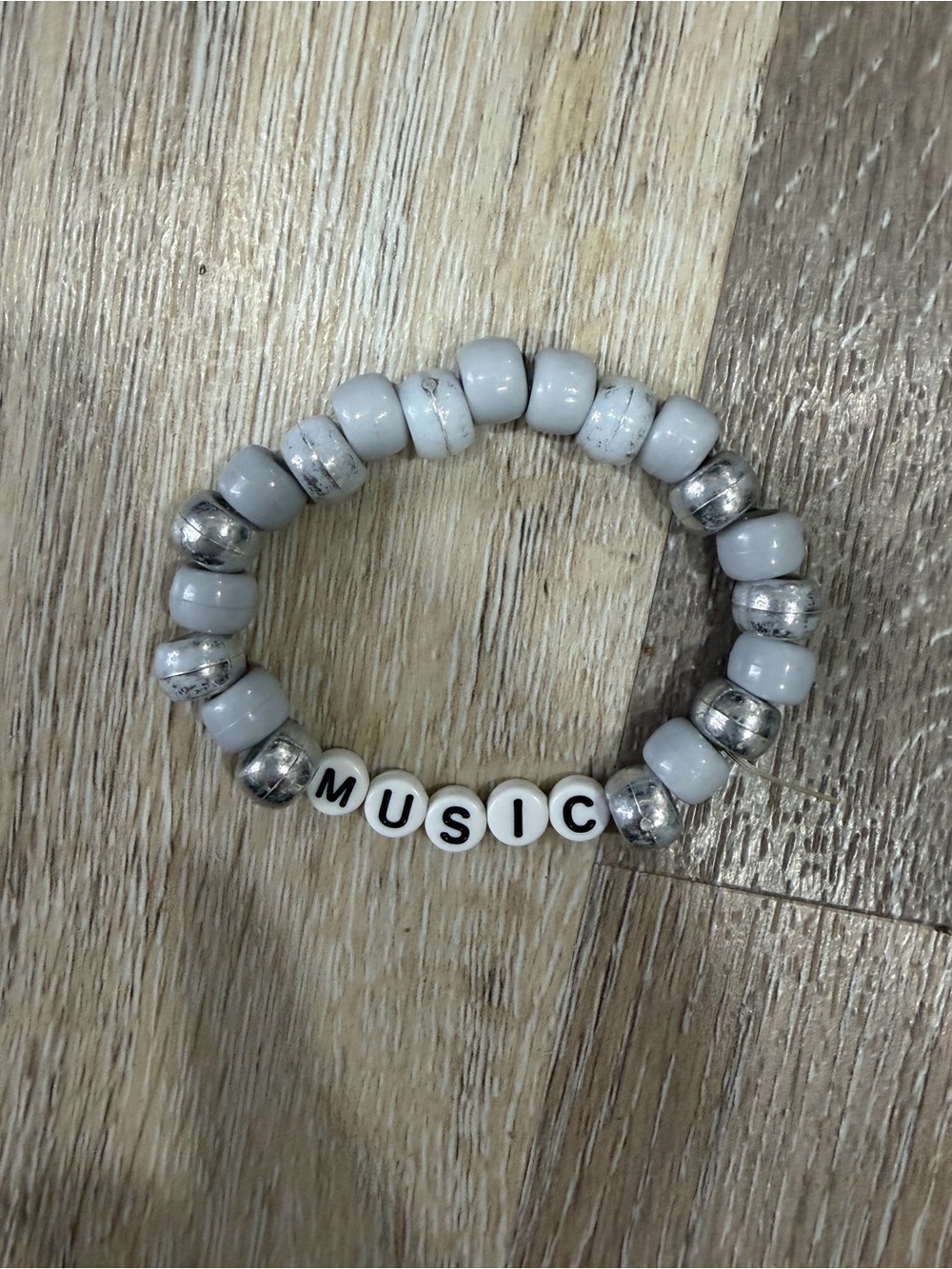 Beaded 'MUSIC' Stretch Bracelet